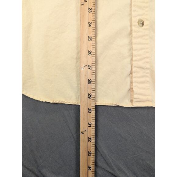 Columbia Shirt Men's Large Button Down Short Sleeve Pockets Yellow 100% Cotton - Picture 4 of 7